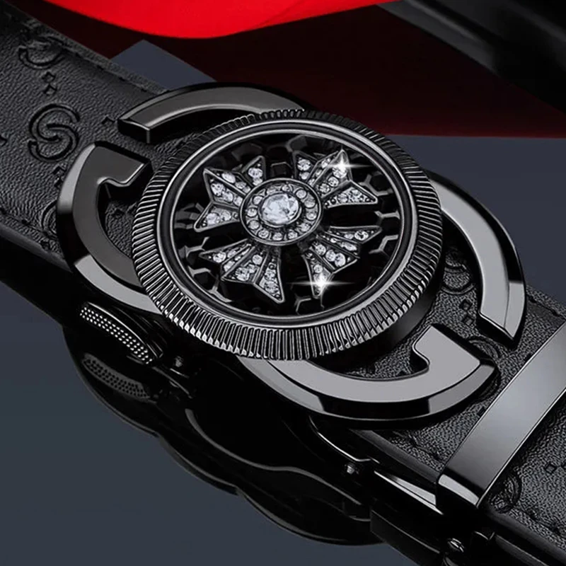 【可旋转】2025新款男士皮带真牛皮潮流自动扣腰带男个性礼物送老公