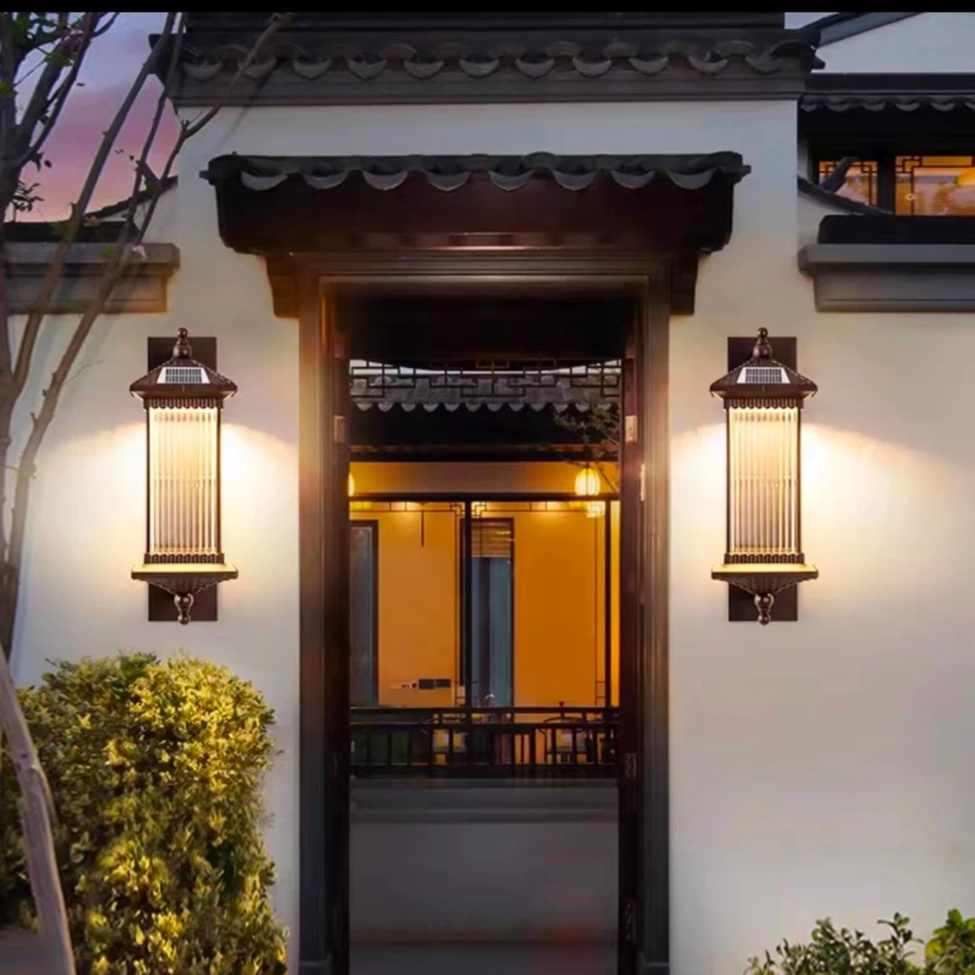 LED户外防水壁灯室外别墅过道墙灯太阳能走廊花园庭院阳台门灯