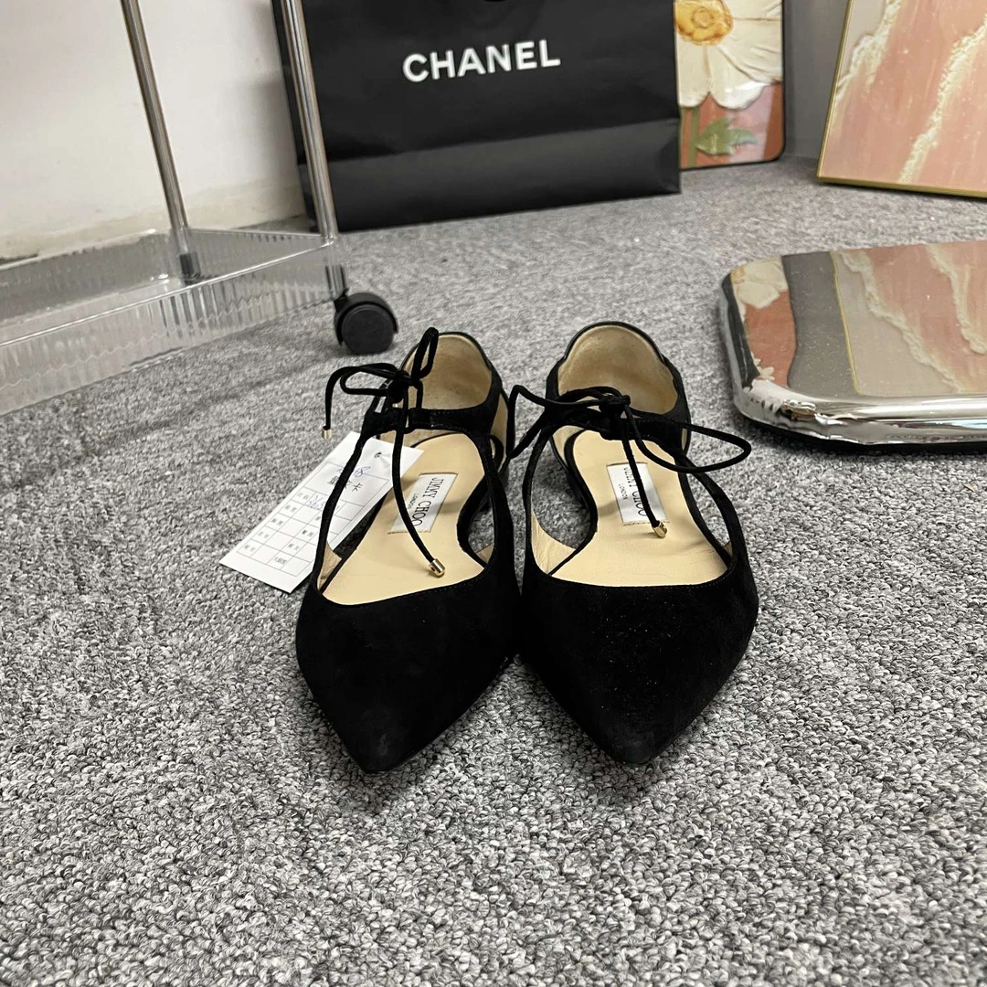 Jimmy choo 黑色 平底鞋 36.5码 99新 A618