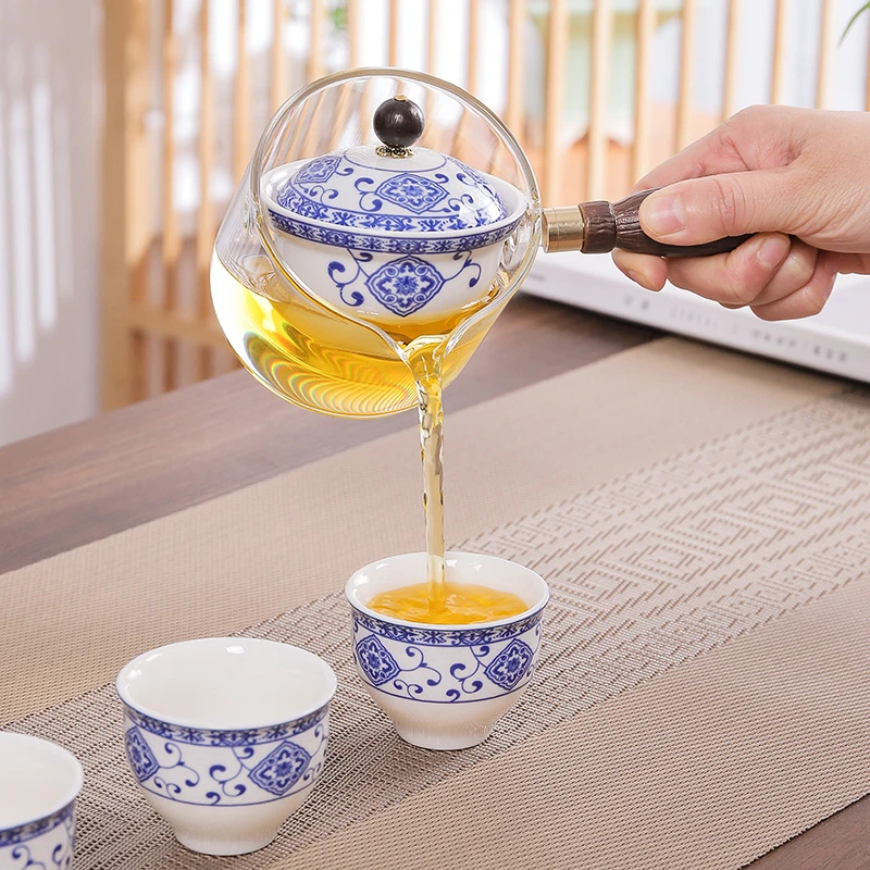 懒人防烫手逍遥泡茶壶侧把旋转自动泡茶神器旅行功夫茶具便携套装