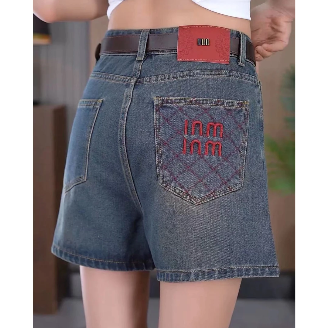 四分短裤女牛仔高腰夏季薄款宽松大码显瘦时尚百搭女士阔腿潮流