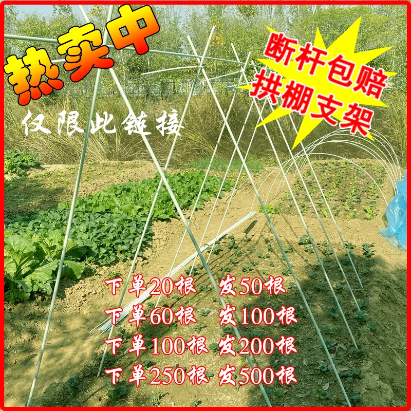 拱棚支架拱杆大棚骨架内棚套棚菜棚保温棚温室玻璃纤维杆园艺农用