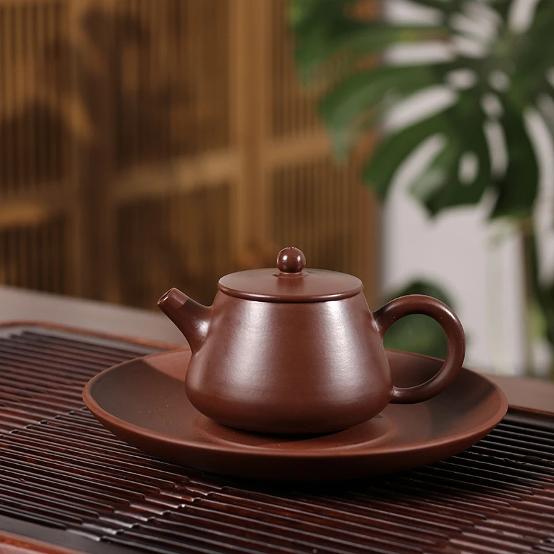 【晴紫阁】潮州手拉壶紫泥黑金刚石瓢家用纯手工功夫工夫小茶壶潮州
