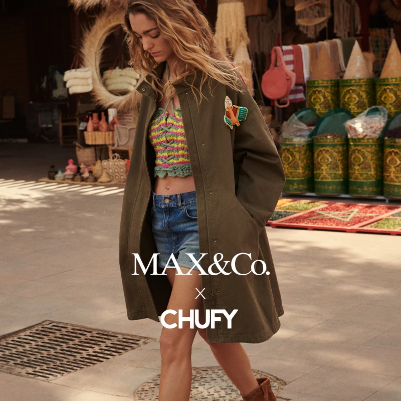 MAX&Co.春夏CHUFY合作系列复古牛仔短裤8141024202