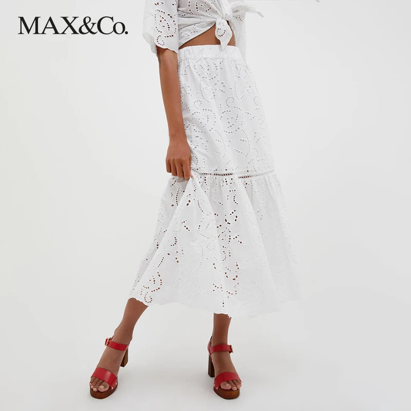 MAX&Co.春夏镂空花纹半裙7101153003