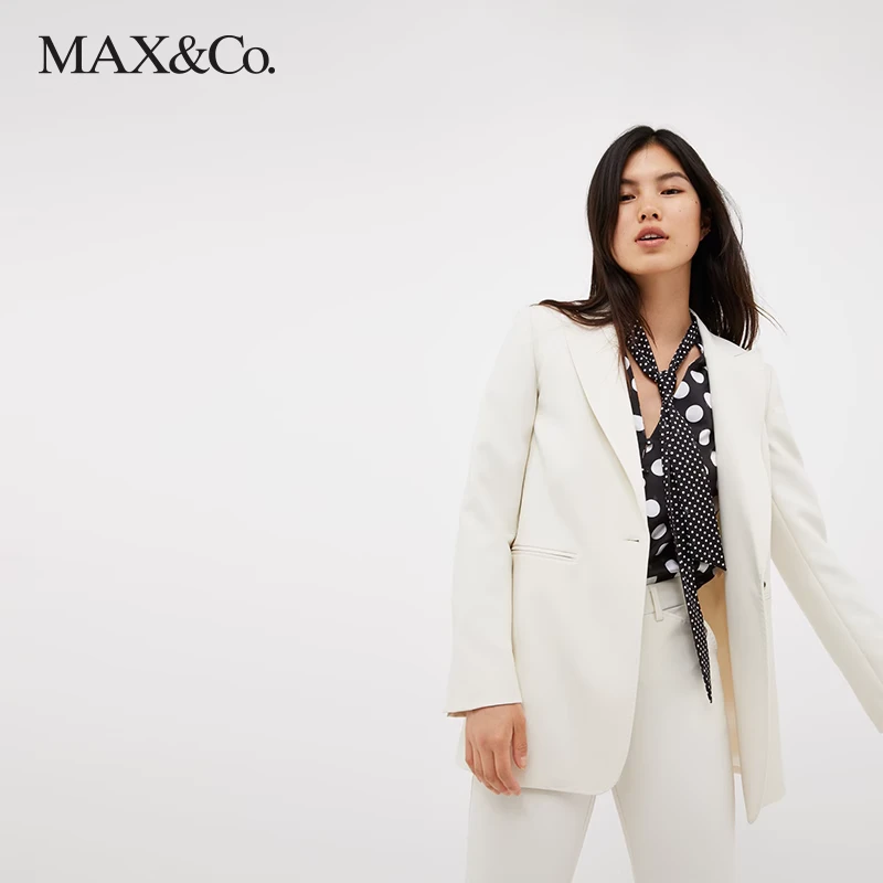 MAX&Co.春夏新款 弹力单排扣西装外套7041043003