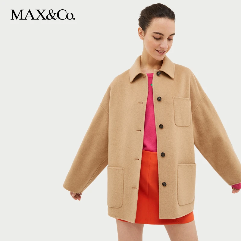 MAX&Co.秋冬单排扣双面羊毛混纺外套女7084033