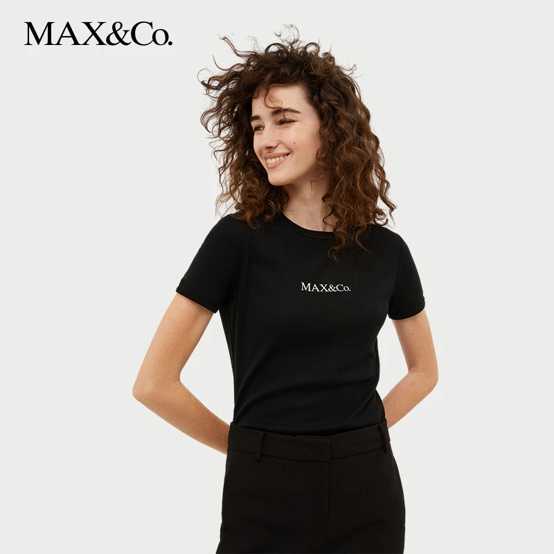 MAX&Co.2024春夏新款女装印花logo短袖T恤8971014402002maxco