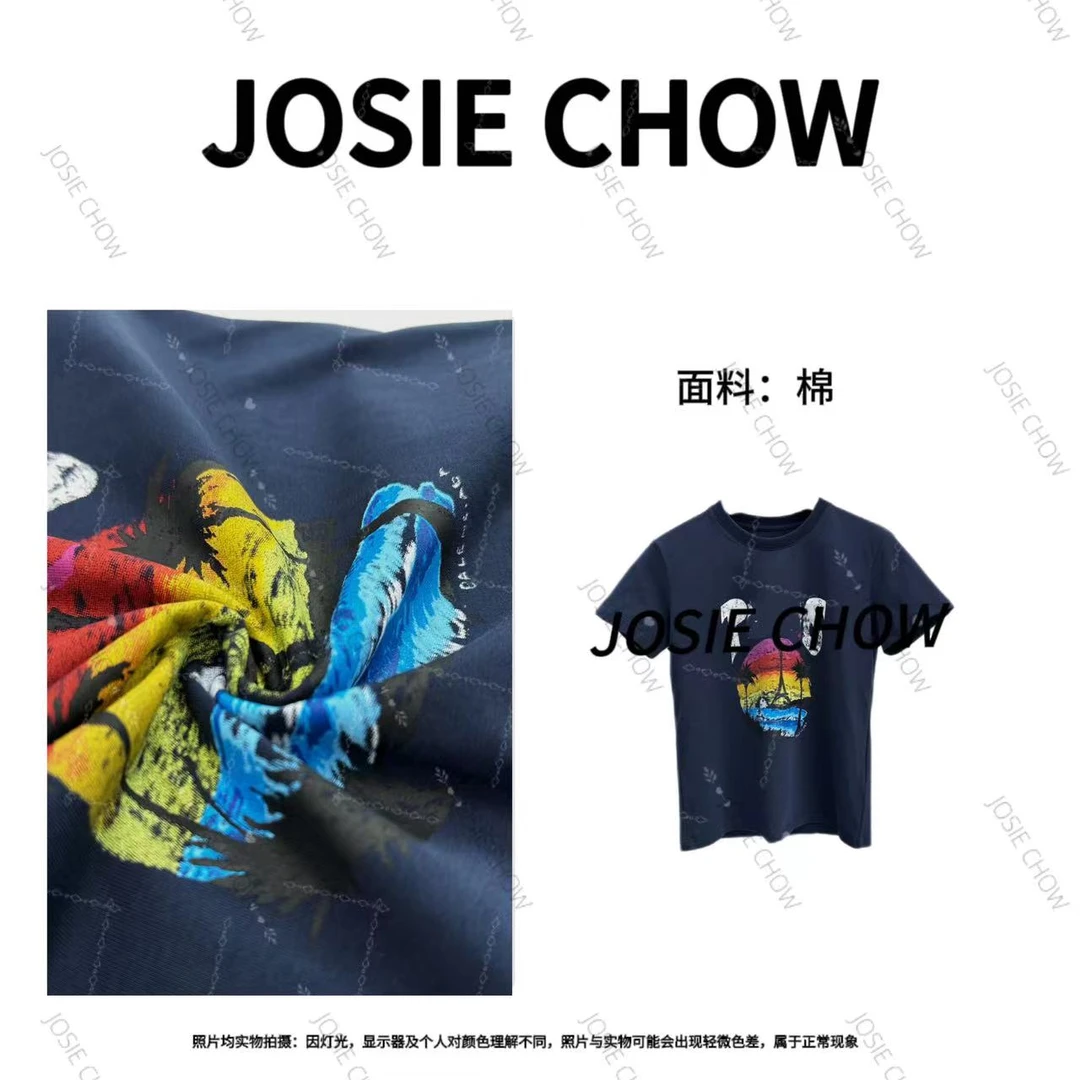 JOSIE CHOW【落日】夏日胶浆印花短袖T恤。JC501218
