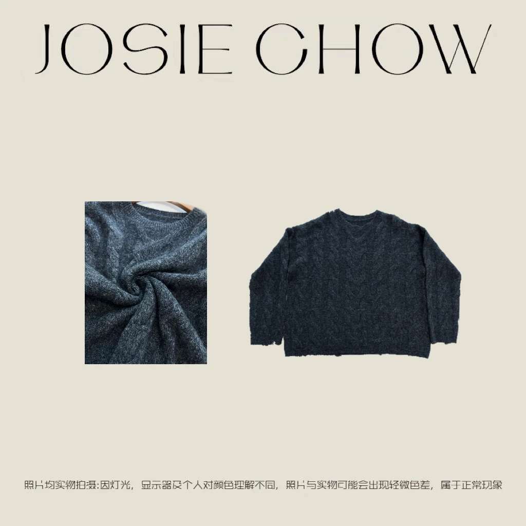 JOSIE CHOW【苏力】黑灰休闲咩毛衫。JC692218