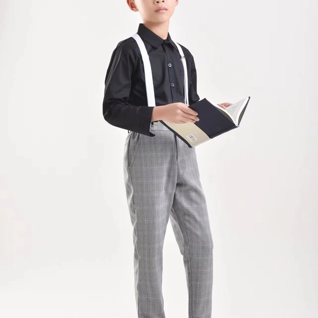 童装蔡徐坤同款背带裤cos衣服2024潮男套装晚会表演帅气背带裤