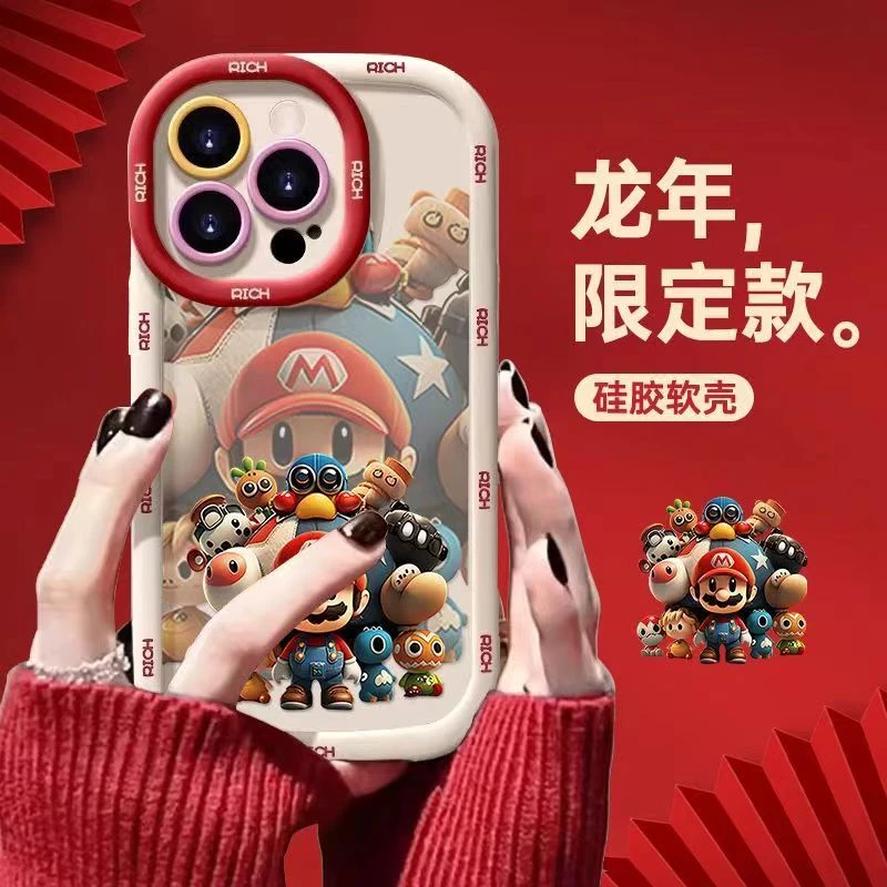 马里奥适用iphone13/14手机壳苹果15pro/12/11华为oppo小米vivo