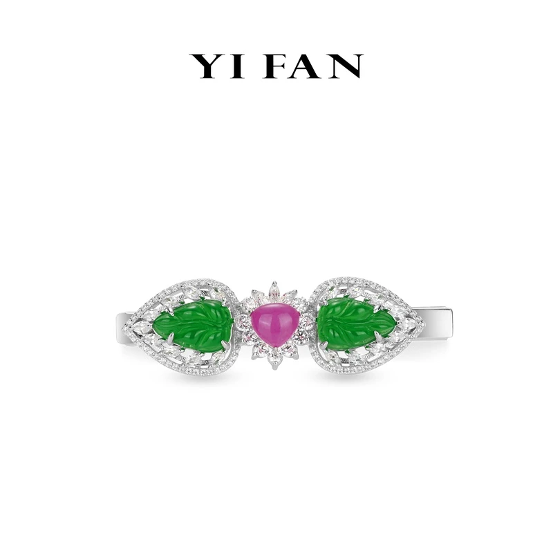 无品牌6007-绿色叶子满钻桃心豪镶发夹