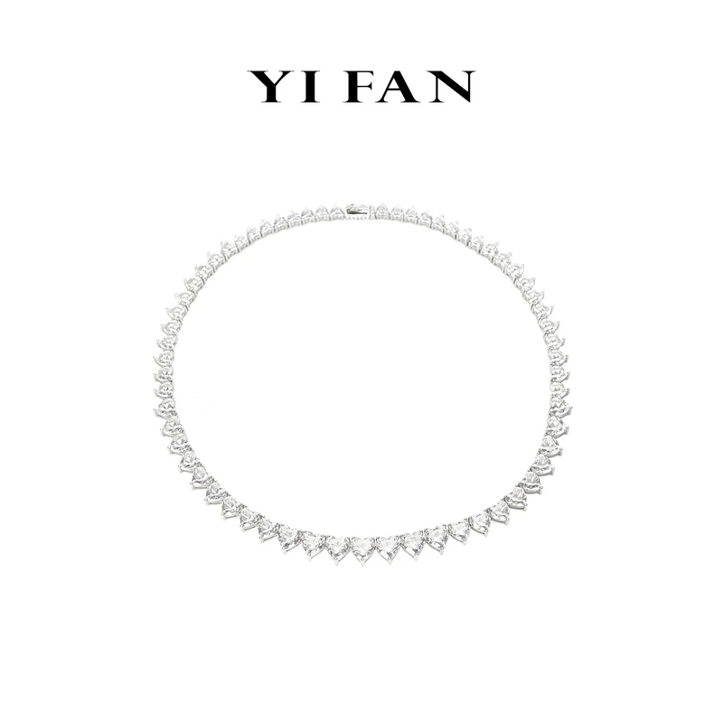 吊坠925银合成锆石 一梵  2019-满钻白色爱心小幸运气质简约项链