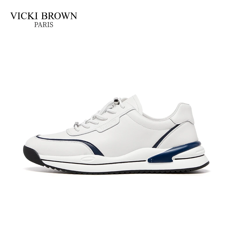VICKI BROWN高档轻奢男鞋春季新款真皮百搭运动休闲时尚旅游鞋男