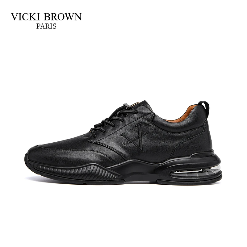 VICKI BROWN法式轻奢真皮男鞋时尚百搭软底舒适商务鞋男生皮鞋子