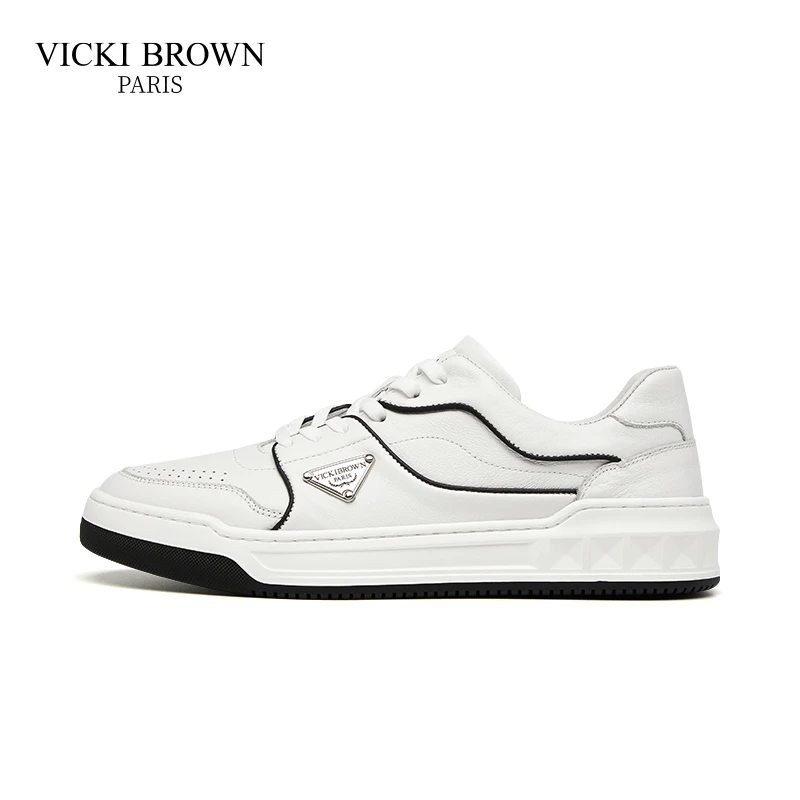 VICKI BROWN男士潮牌男鞋2023夏季爆款高档轻奢百搭小白鞋板鞋