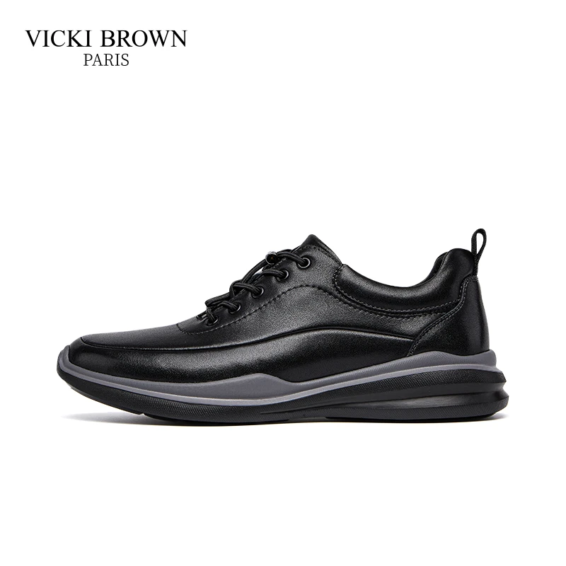 VICKI BROWN轻奢品牌新款男鞋法式手工真皮百搭正装牛皮休闲鞋