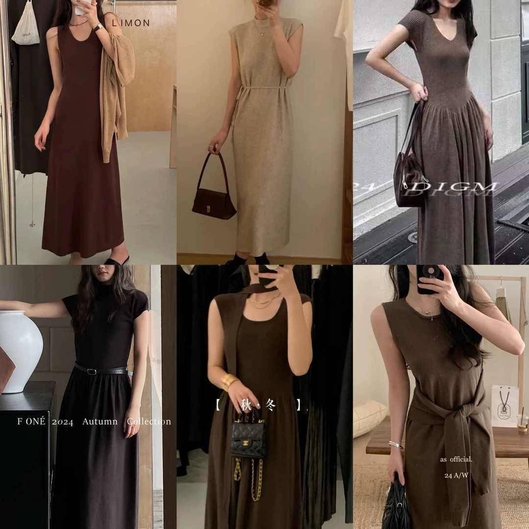 01~749编号/十三行2024年早秋新款气质优雅显瘦氛围女装连衣裙.