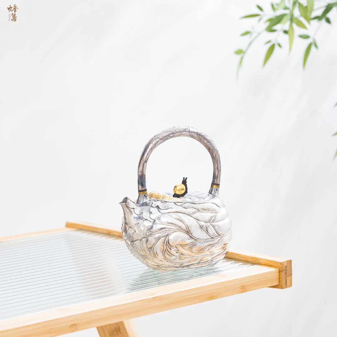 蜂鸟工坊 傳家 隔热把蜗牛木钮做旧白菜提梁大壶 SWA2567