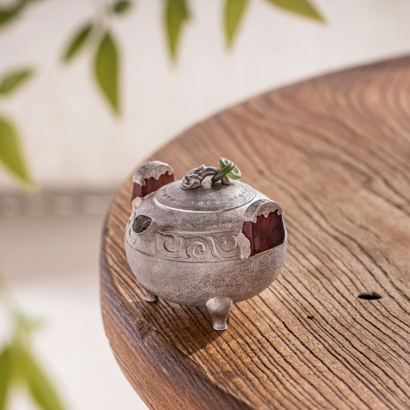 蜂鸟工坊 大师壶 三星堆盖碗三足双环木钮手抓盖碗银宝瓶 SWA2594