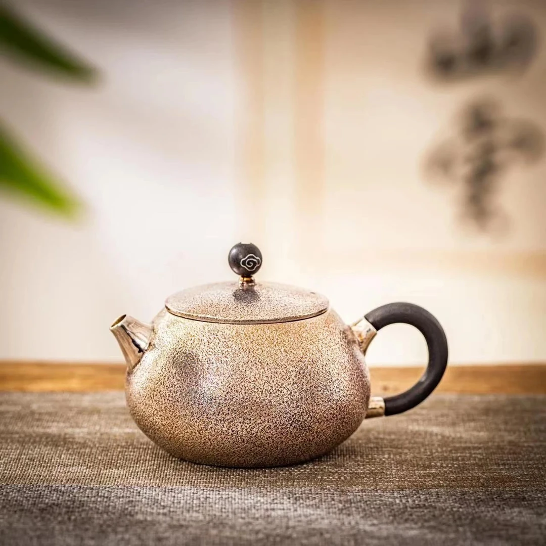 蜂鸟工坊 名匠优选 木把木钮麻纹矮款土豆形小壶（大号）BHA1193