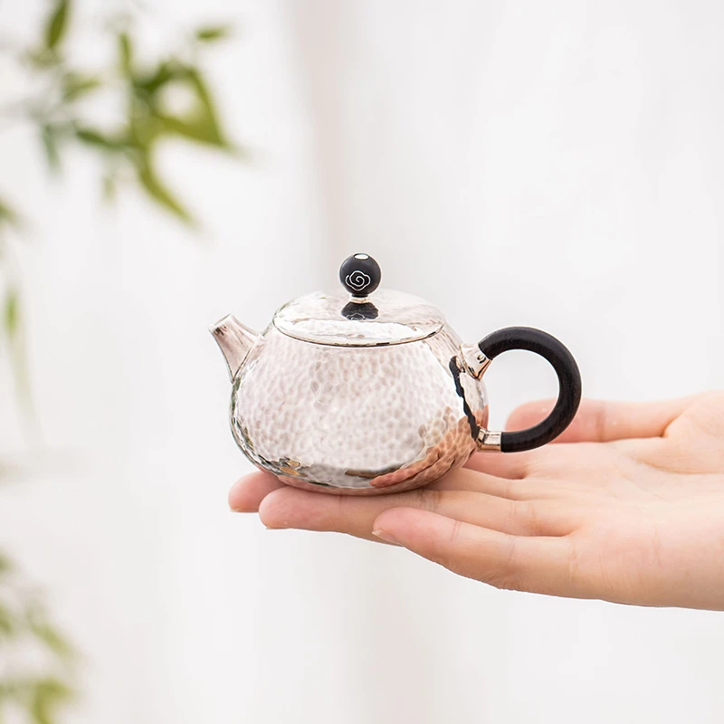 蜂鸟工坊 名匠优选 手工艺品木把木钮锤纹矮土豆小小壶 MJYXA1093