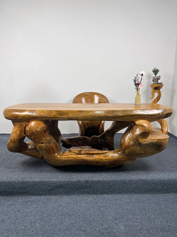 （木易家）香樟木整木一体根雕茶几