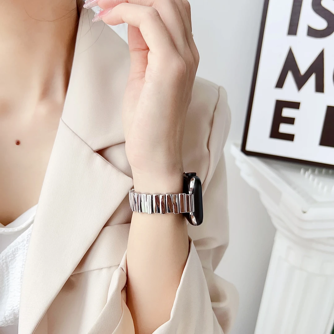 万花筒不规则金属扣表带适用Applewatch345678代SES8iwatch男女款