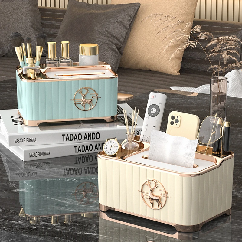 高档款客厅轻奢纸巾盒免安装抽纸盒餐厅新家入住家用桌面收纳盒