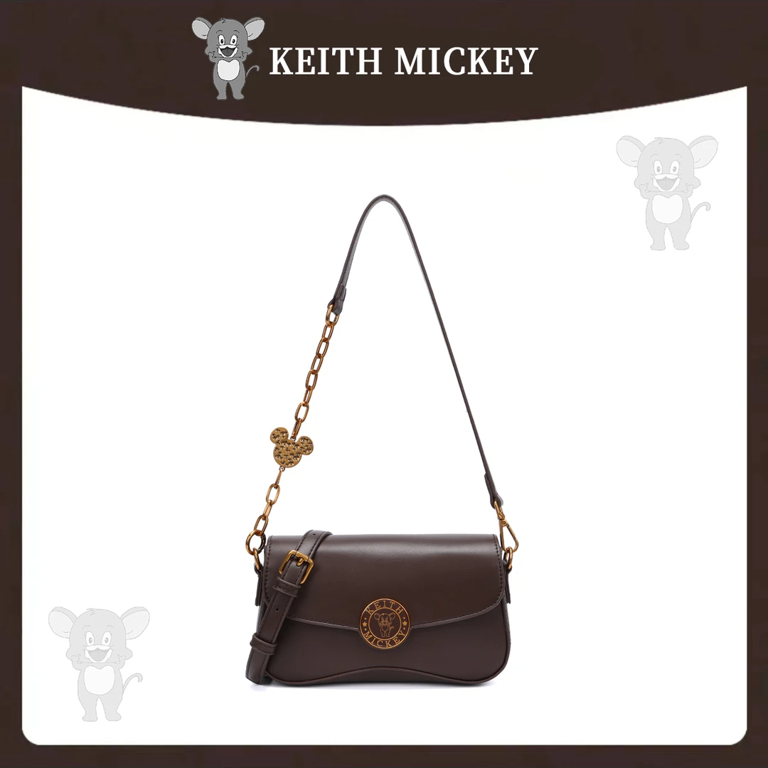 【2025】KeithMickey新潮时尚女士单肩包/桃桃包8538棕色