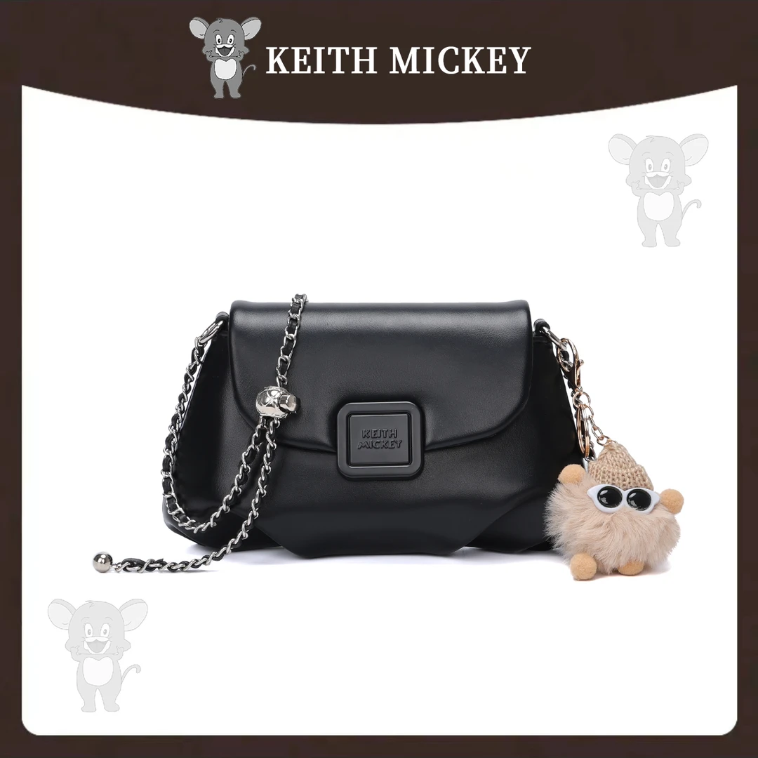 【2025】Keith Mickey 新潮时尚女士单肩包/云朵包8529黑色