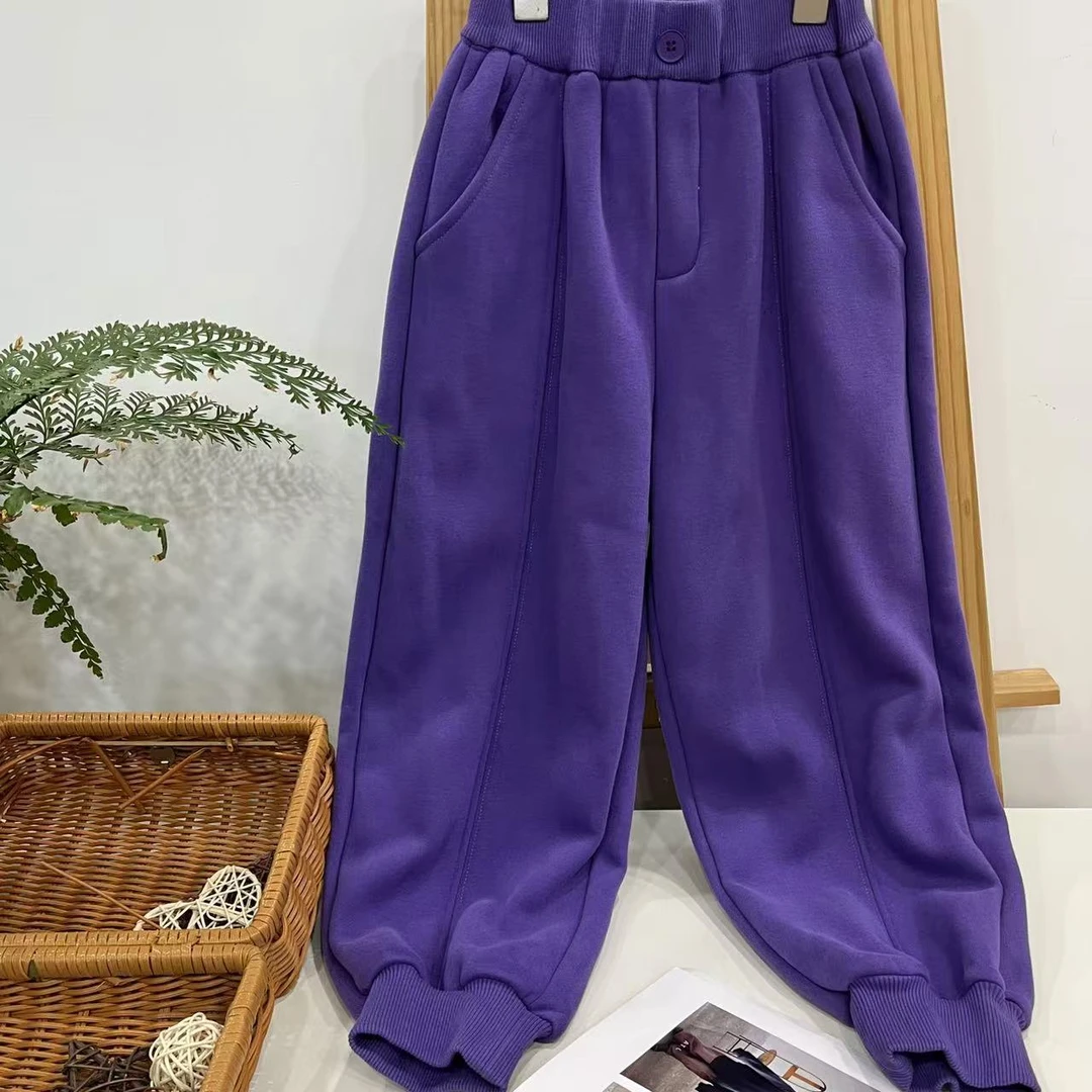 0211  秋冬季中大童针织裤  B