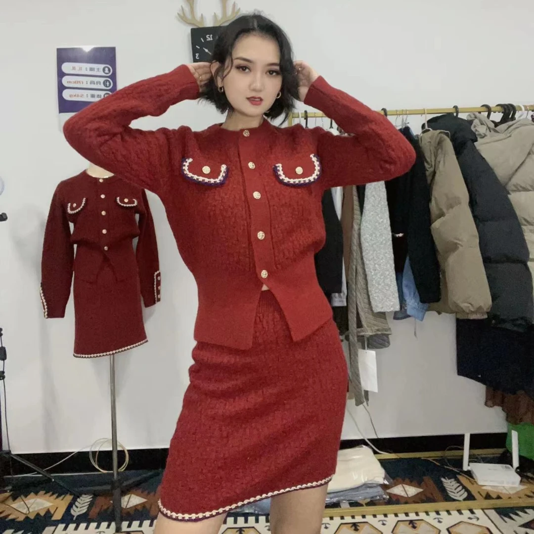 小香风过年套装高级感时尚外套半身裙两件套女秋冬高端名媛气质