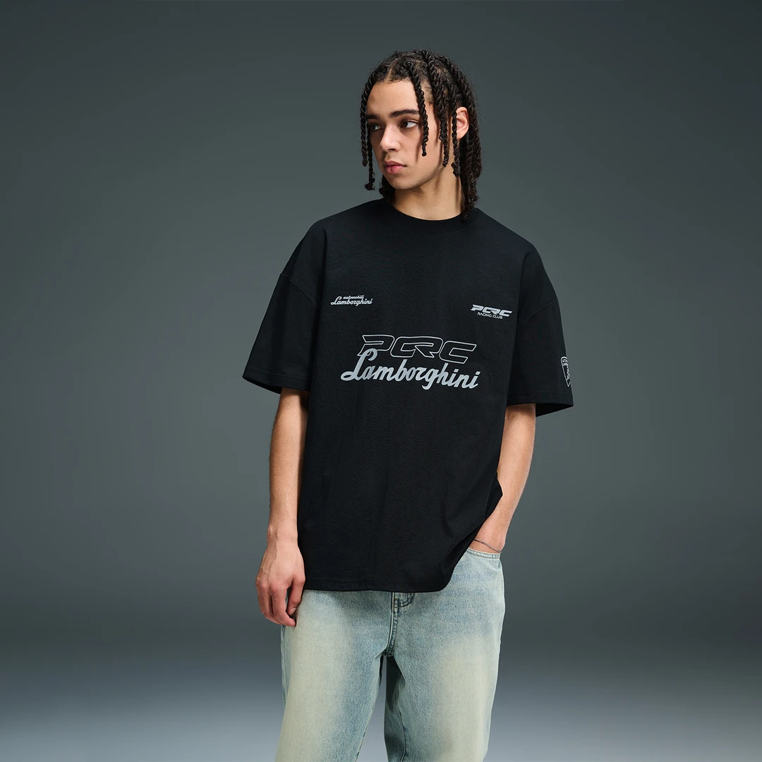 PCRCPCRC X LAMBORGHINI联名款 24SS“63”印花LOGO刺绣百搭短袖