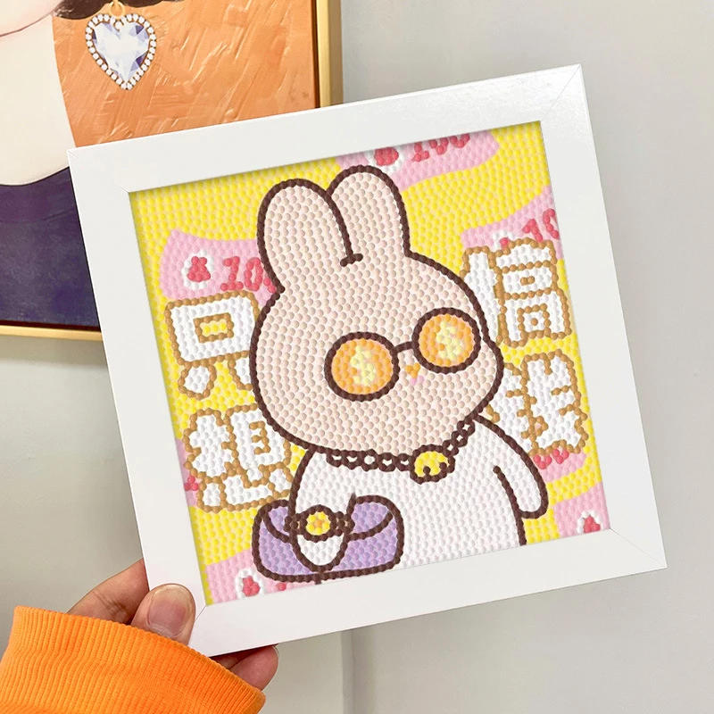 手工贴画十字绣儿童钻石画装裱卡通动漫挂画客厅励志装饰满钻带框