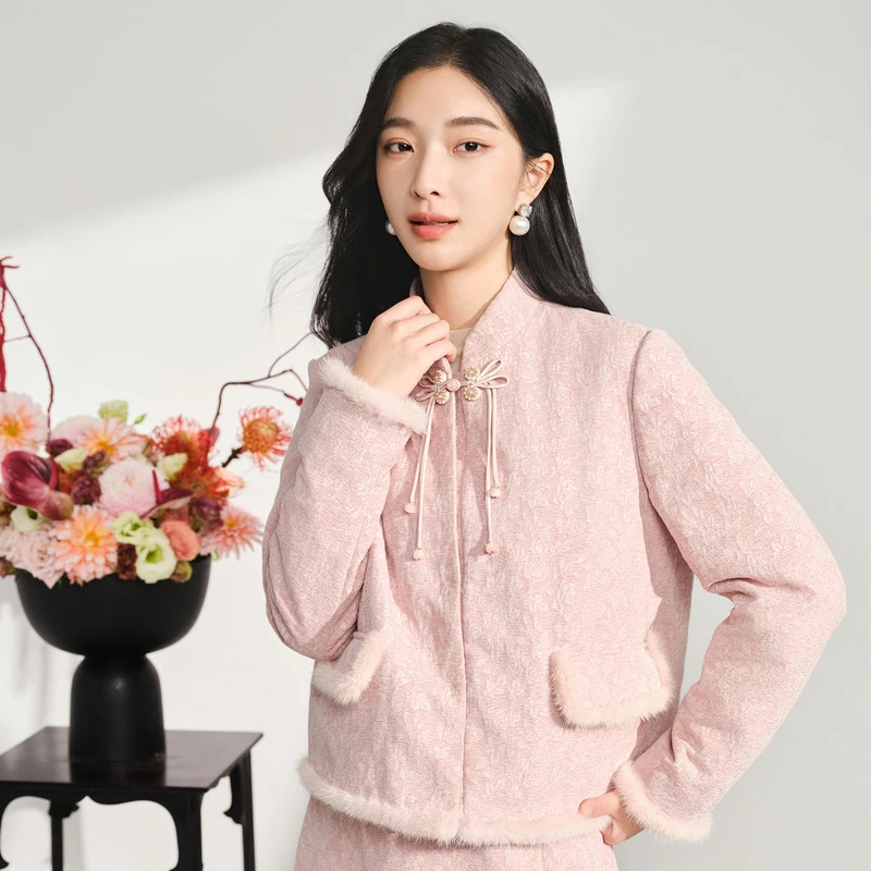 【甜美新中式】国风保暖羽绒服女小主风外套DOUBLOVE贝爱2024冬新款