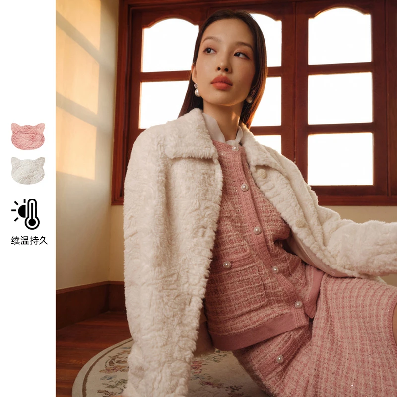 【猫绒绒】甜美少女感颗粒绒短外套宽松香风热力感贝爱2023秋季新款