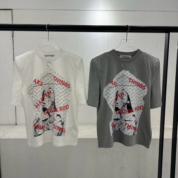 GOLDEN ROD设计师品牌golden rod垫肩印花T恤