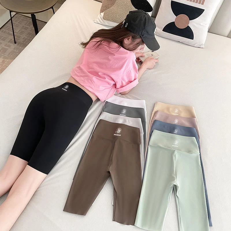 冰丝五分鲨鱼裤女外穿夏季薄款高腰收腹提臀芭比骑行瑜伽打底短裤