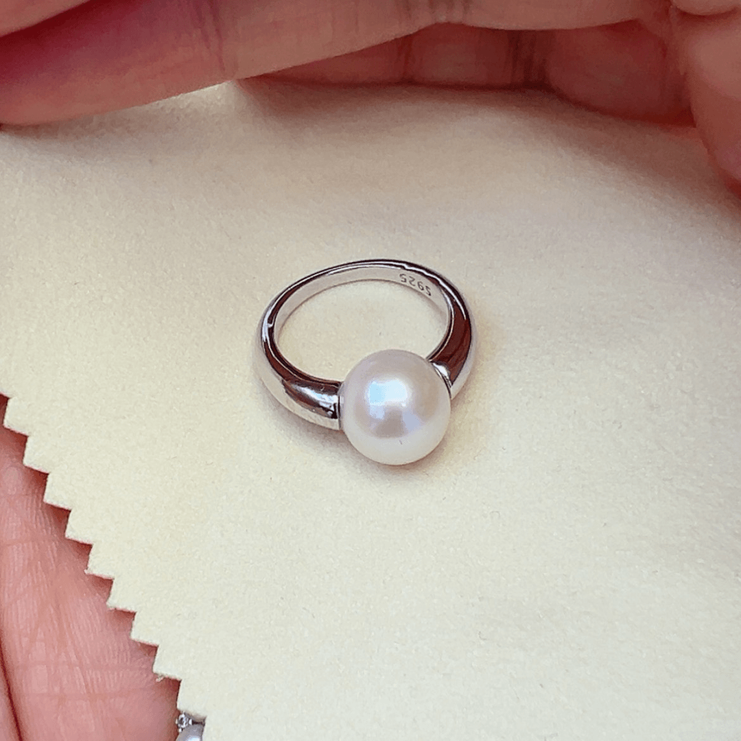 【闪购商品】淡水珍珠戒指银S925镶嵌10-11