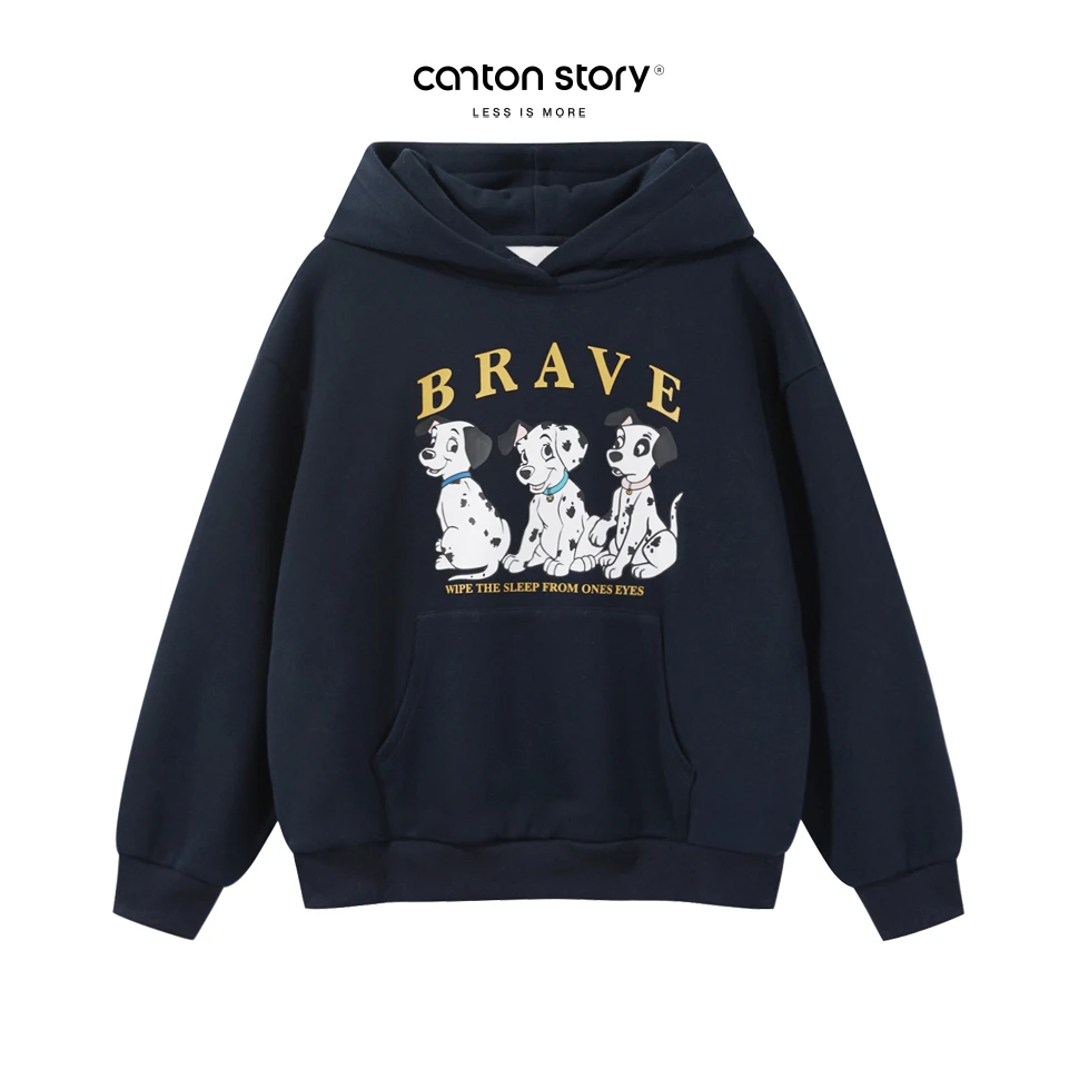 羊城故事【现现】美式卡通印花连帽卫衣女宽松保暖上衣 Y41146224