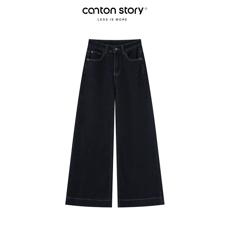 羊城故事复古百搭牛仔阔腿长裤 Y24Y10x马面牛仔裤x9822-3