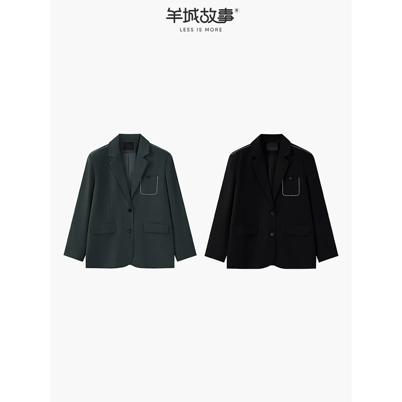 【清仓！】羊城故事 春季气质宽松休闲西服外套Y23Y01x明线西装x8657