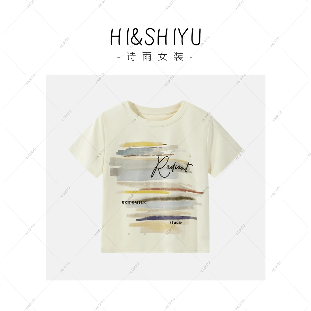 HISHIYU【抽象画家】羊城故事百搭上衣 Y24Y06x彩绘涂鸦T恤x9106