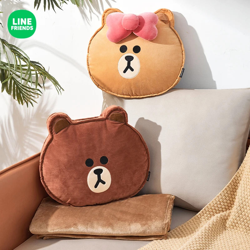 【仓库专场】可爱布朗熊抱枕被子毯子二合一两用床头沙发客厅软包