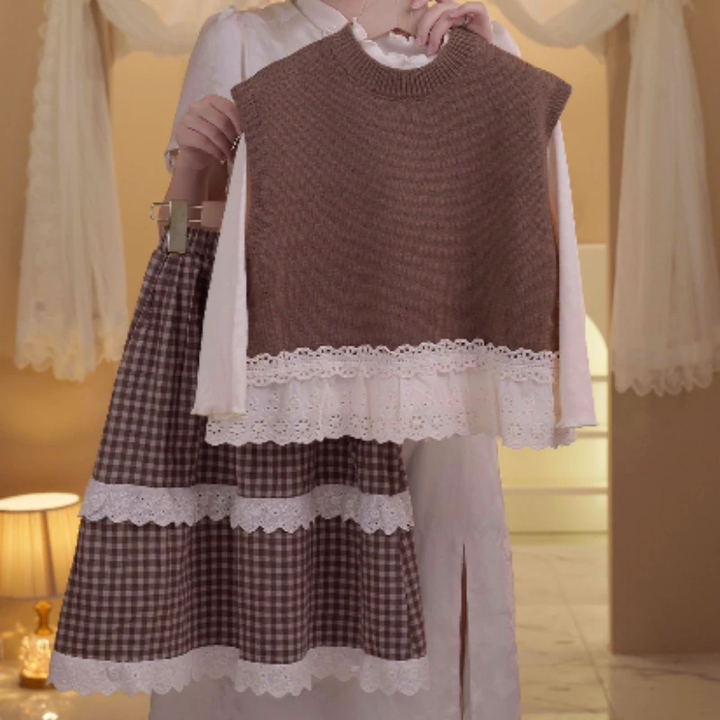 爱森 秋季套装2024新款女童初秋款时尚甜美学院风套装Q24101