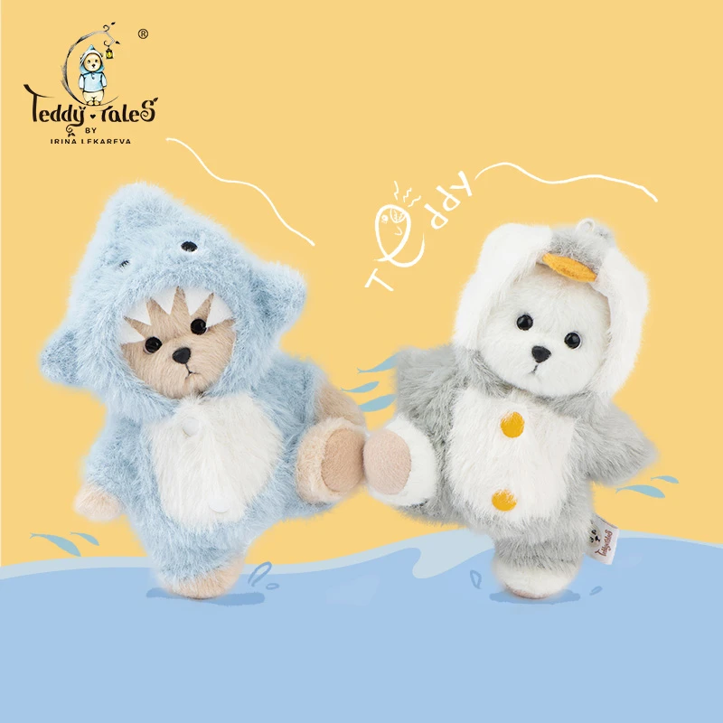 TeddyTales/莉娜熊口袋莉娜熊趣味挂偶鲨鱼企鹅毛绒XS挂件