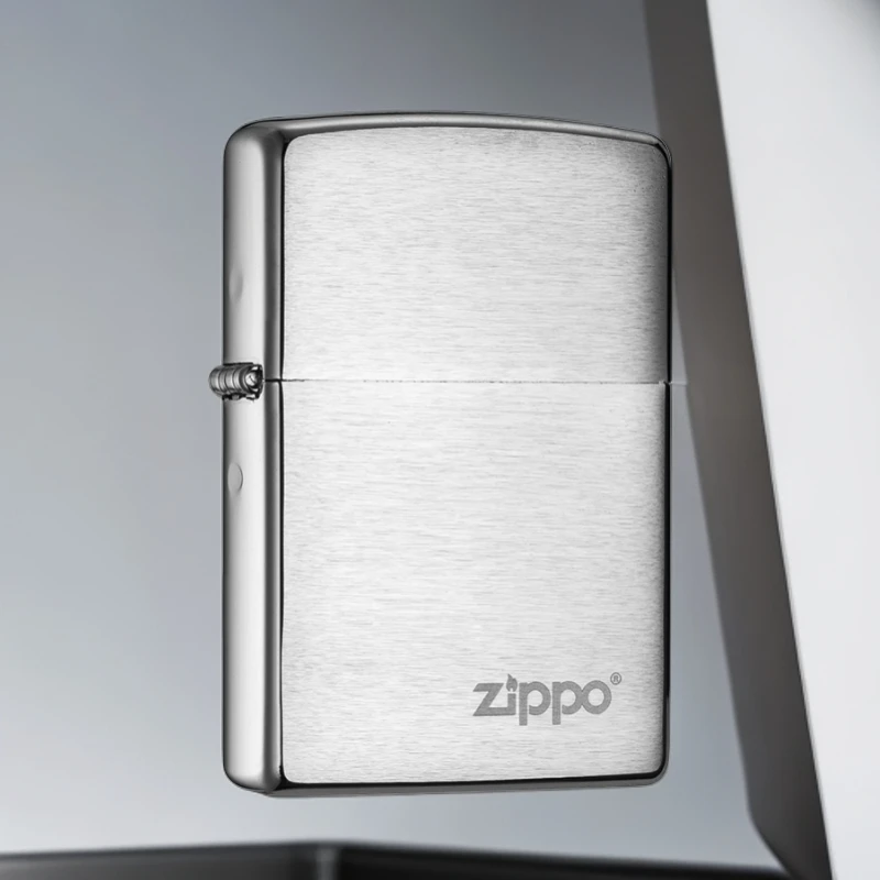 【老李推荐】zippo打火机美版在册常规镀铬拉丝200ZL商标TC9901US