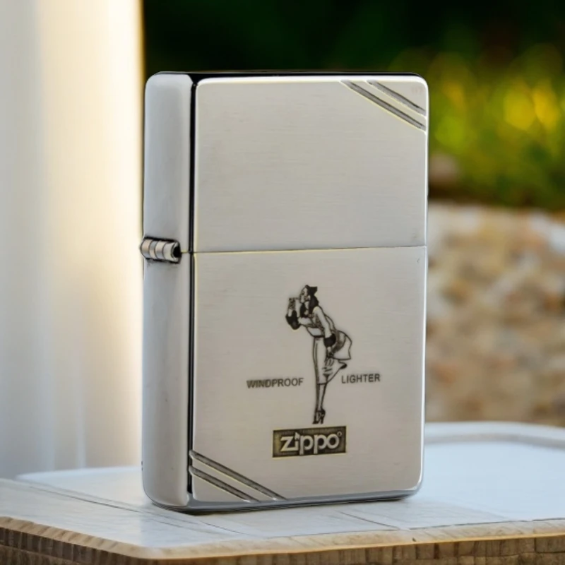 【老李鉴定】zippo打火机1937镀铬/黄铜切角风女DYJ1